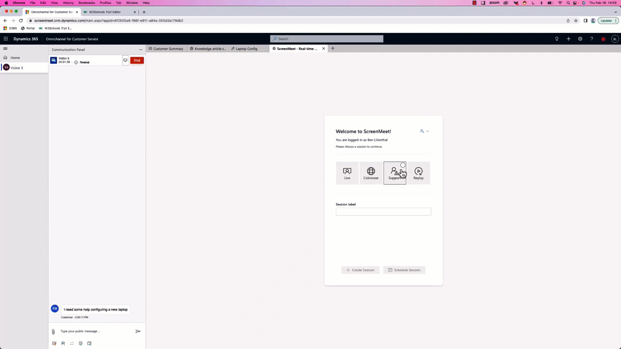 ScreenMeet Remote Support for Microsoft Omnichannel