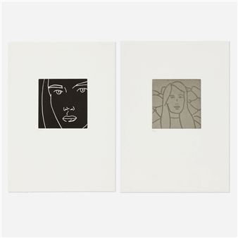 Untitled #20; Untitled #22 (two works from the Gloria portfolio - Alex Katz