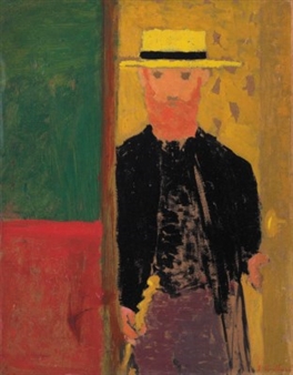 Autoportrait à la canne et au canotier - Édouard Vuillard