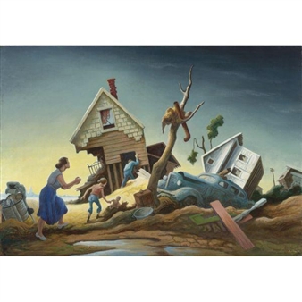 Flood Disaster (Homecoming - Kaw Valley) - Thomas Hart Benton‏