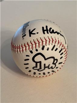 Drawing on a baseball