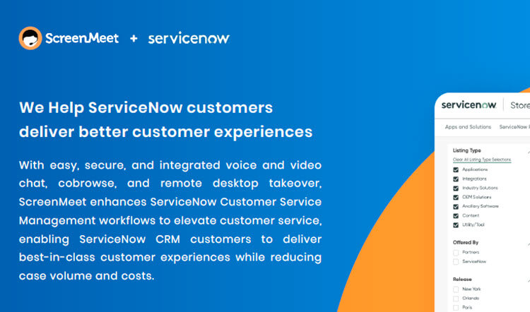 ScreenMeet for Improved ServiceNow Customer Workflows