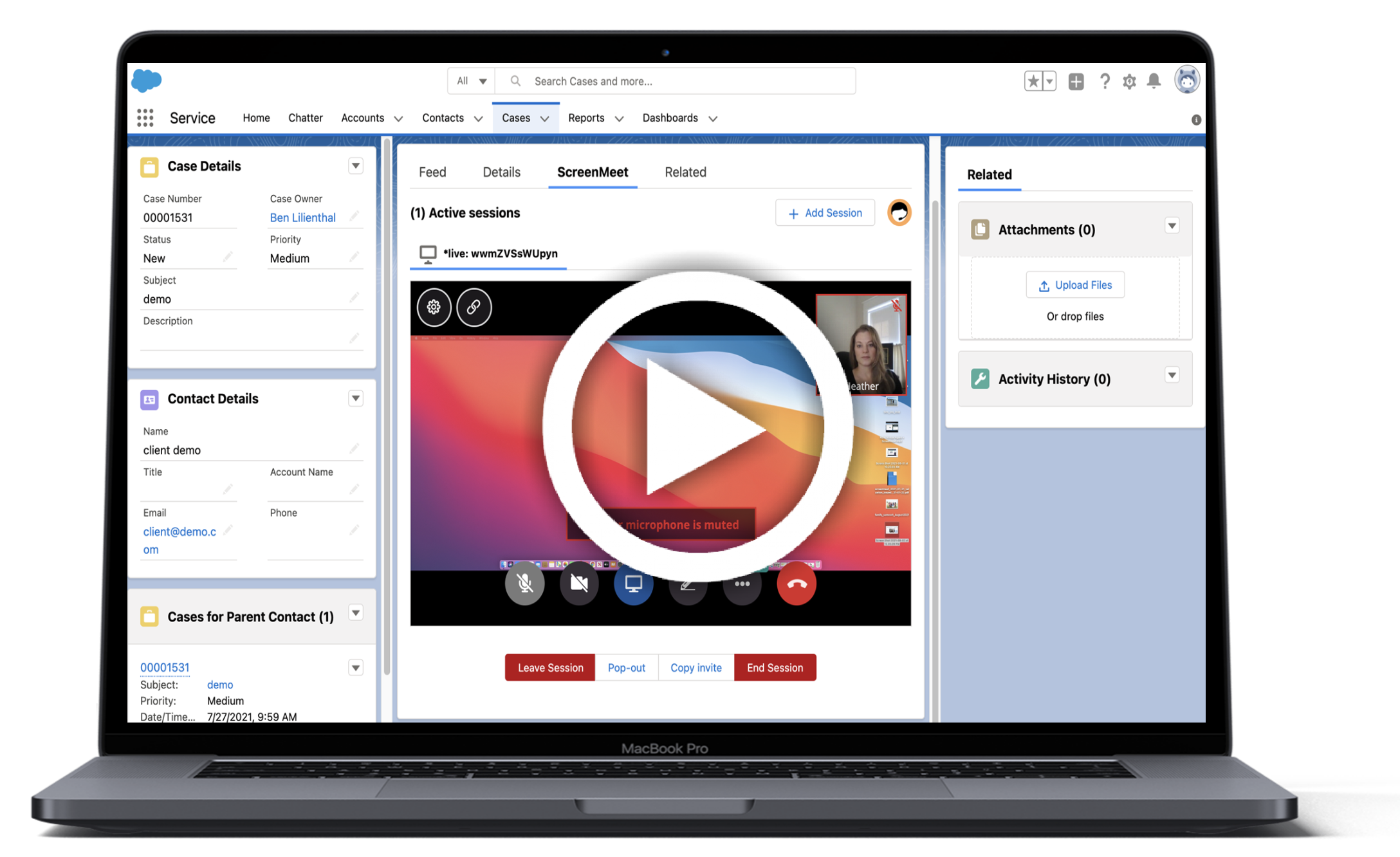 Screenmeet Live for Salesforce – Add Voice, Video and Screen Share to any Web Site w/Salesforce Chat (Live Agent)